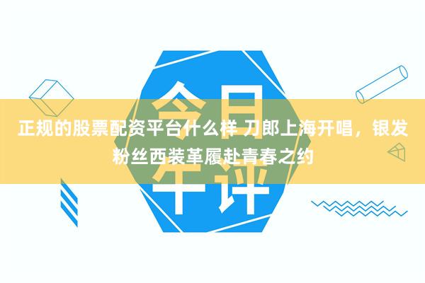 正规的股票配资平台什么样 刀郎上海开唱，银发粉丝西装革履赴青春之约